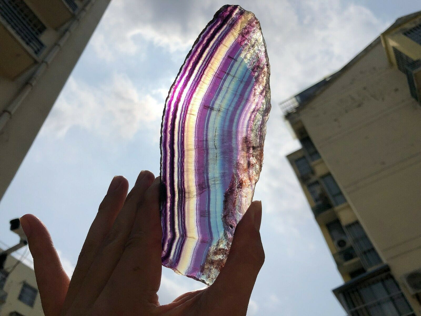 290G Natural multicolor fluorite crystal original stone specimens